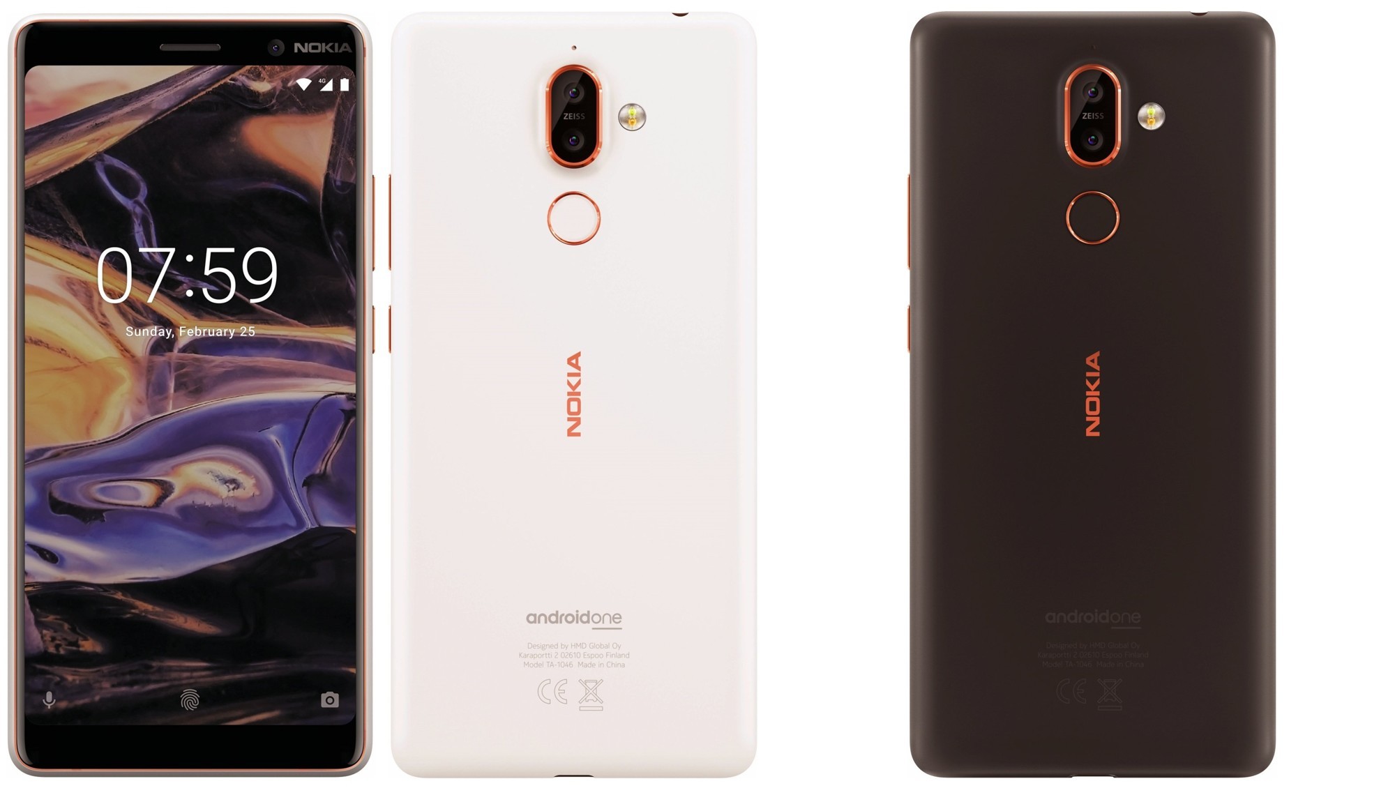 Инсайдер рассекретил внешность безрамочных смартфонов Nokia 1 и Nokia 7+