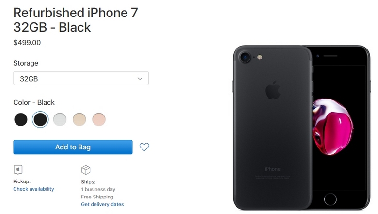 Apple в США стала предлагать восстановленные iPhone 7 и iPhone 7 Plus