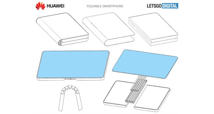 Компания Huawei запатентовала складной смартфон с гибким экраном‍