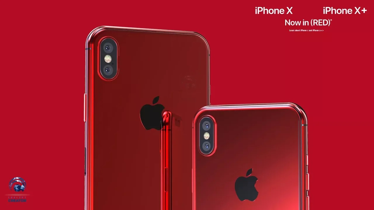 В Сети появились рендерные изображения красного iPhone X