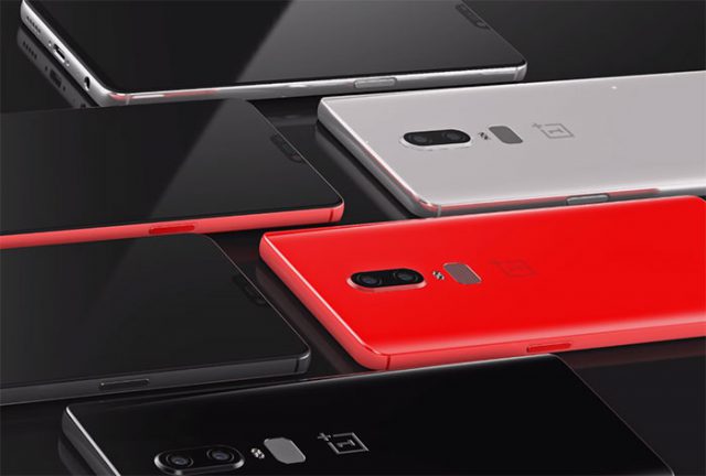 OnePlus 6 показали в трех расцветках: красной, белой и черной