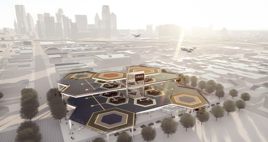 Компания Uber представила фантастические концепты воздушных терминалов