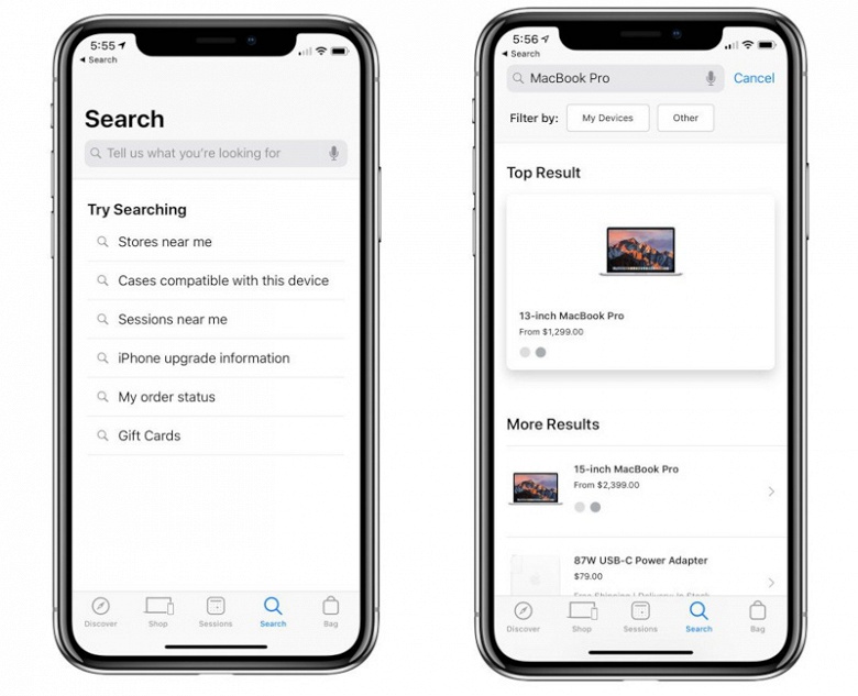 Apple обновила Apple Store и добавила голосовой поиск