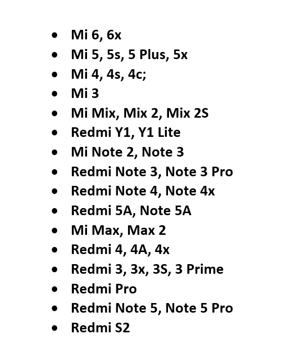 33 модели смартфонов Xiaomi получат обновление до конца месяца
