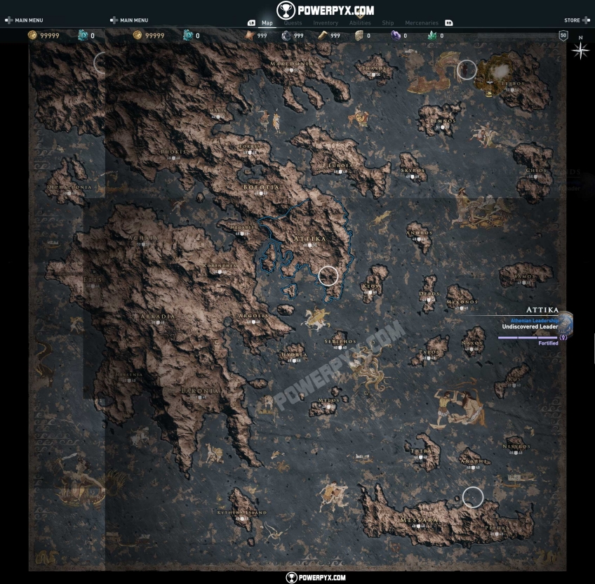 PowerPyx показало полную карту мира Assassin’s Creed Odyssey