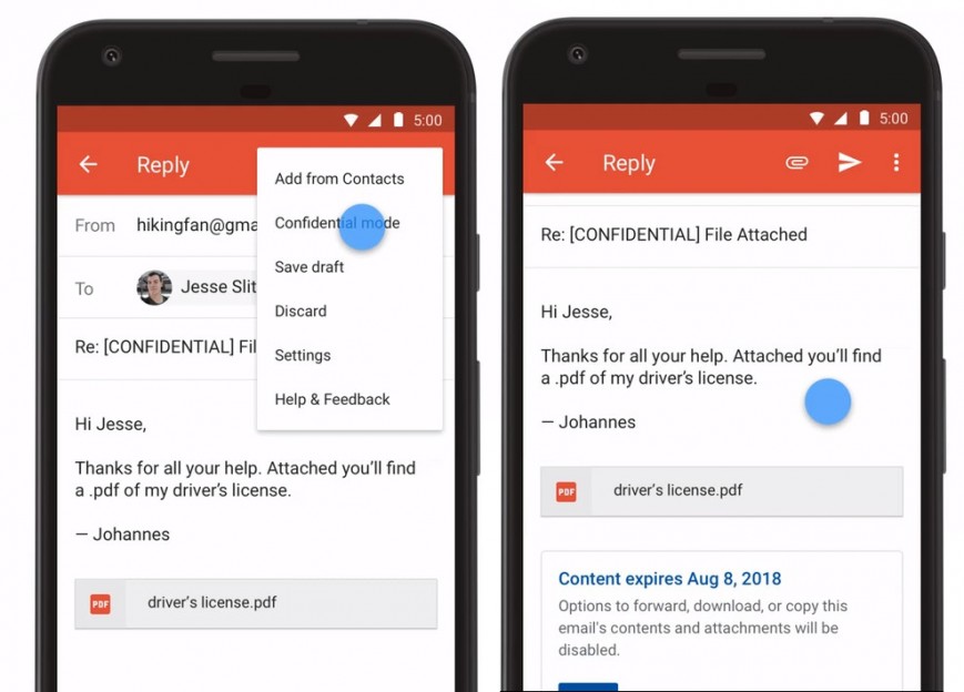 Конфиденциальный режим для писем появился и в Android версии Gmail