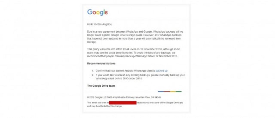 Google Drive бесплатно сохранит мессенджер WhatsApp