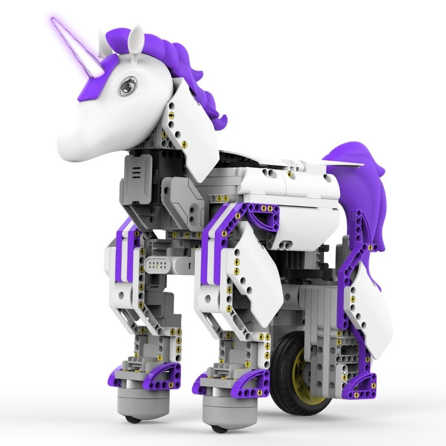 Робот UnicornBot Kit получил фиолетовый хвост и программируемый рог