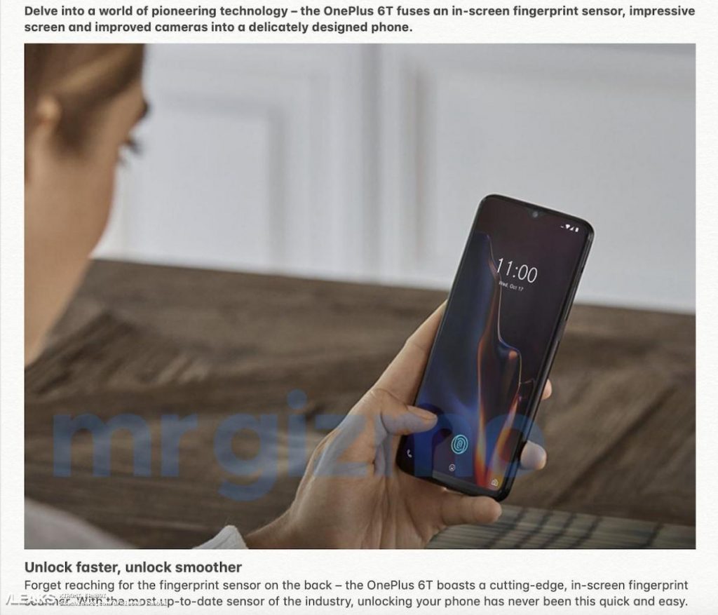 В Сеть слили фото и подробные характеристики смартфона OnePlus 6T