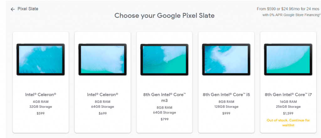 Планшет Pixel Slate от Google стал доступен для предзаказа