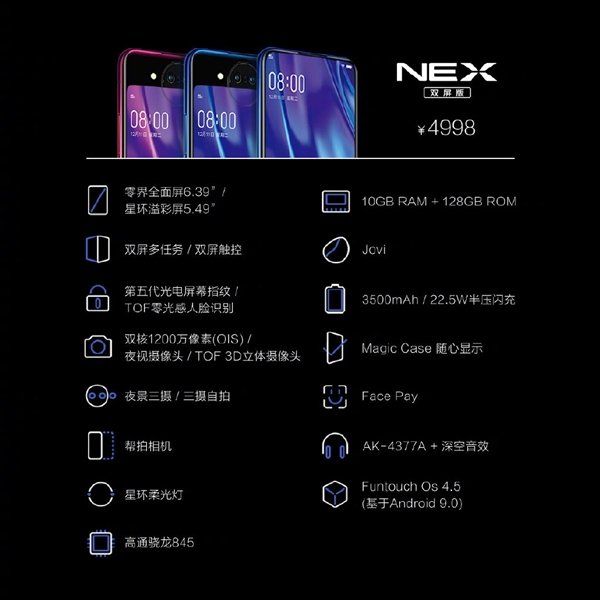 Vivo представила Vivo NEX Dual Display с двумя экранами и 10 ГБ ОЗУ