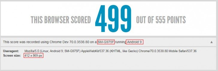 Смартфоны Galaxy S10 Lite и Galaxy S10+ появились в бенчмарке HTML5test