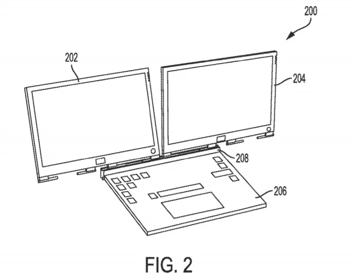 Компания Dell запатентовала ноутбук с двумя экранами и клавиатурой