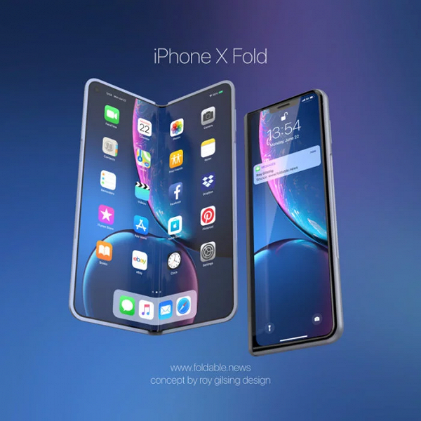 Гибкий смартфон iPhone X Fold представили на новых рендерах