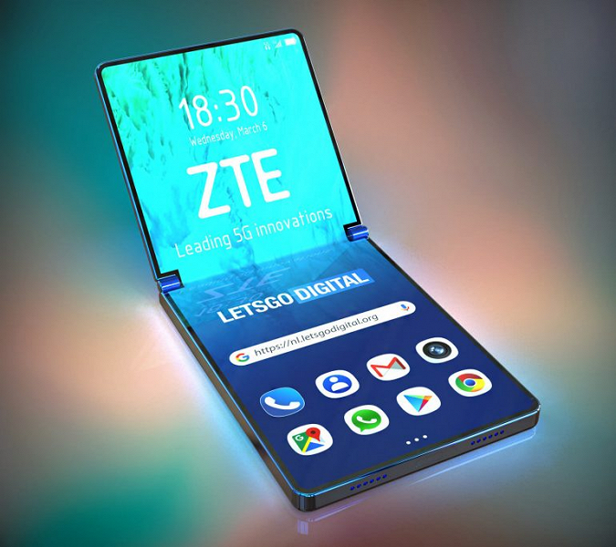 Складной смартфон ZTE показали на качественных рендерах