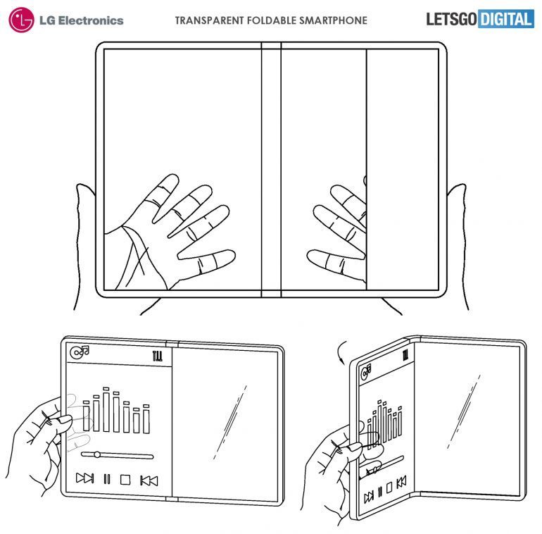 LG запатентовала гибкий смартфон с прозрачным экраном