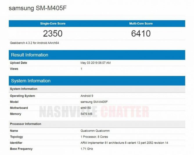 Смартфон Samsung Galaxy M40 получил чип Snapdragon 675 с 6 Гб ОЗУ