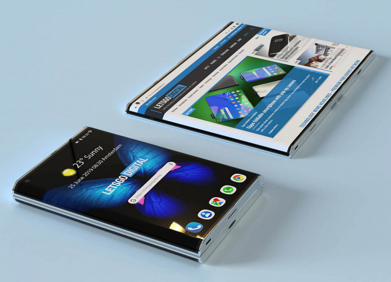 Новый складной смартфон Samsung Galaxy Fold показали на рендерах