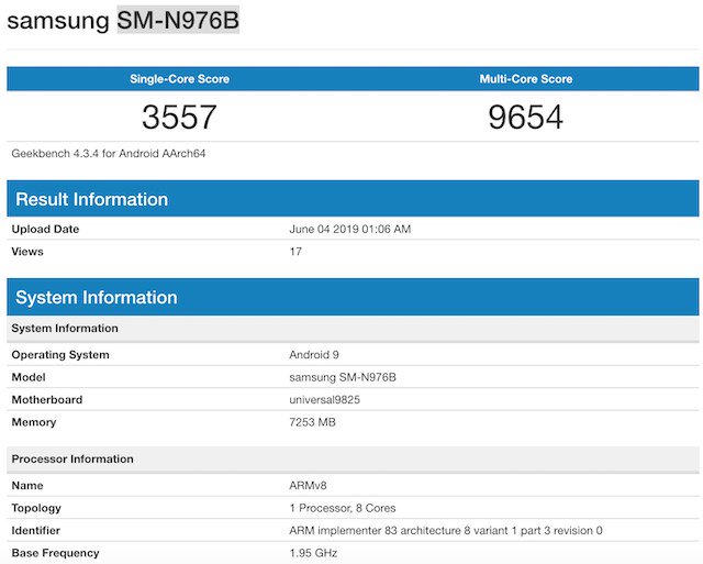 В Geekbench появились две модели Samsung Galaxy Note 10 5G