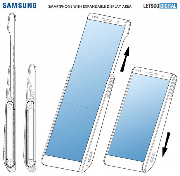 Samsung запатентовала смартфон с раздвижным экраном