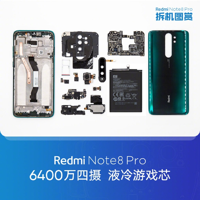 Опубликованы фотографии разобранного Redmi Note 8 Pro
