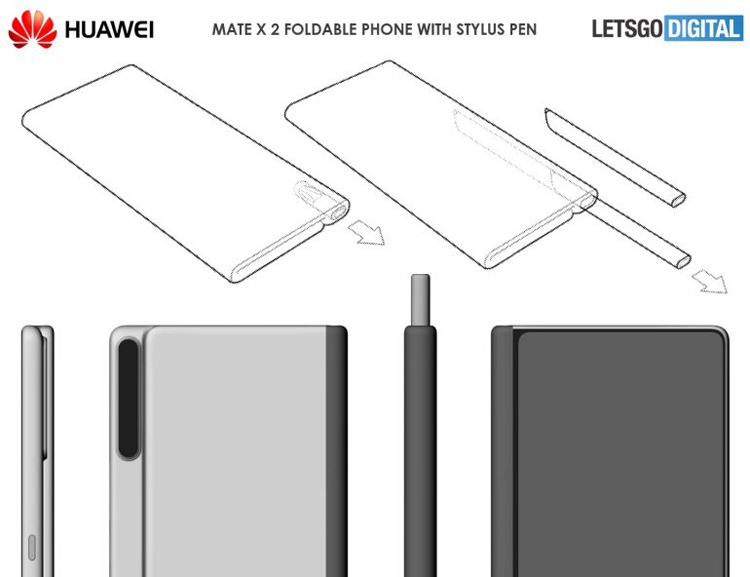 Huawei запатентовала гибкий смартфон со стилусом