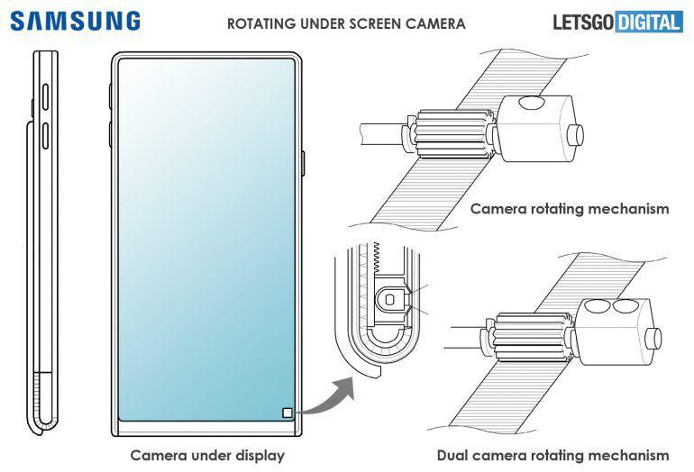 Компания Samsung запатентовала смартфон-слайдер с поворотной камерой