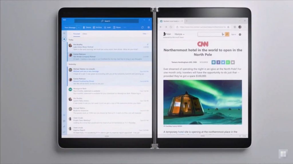 Microsoft представила планшет нового поколения на ОС Windows 10X