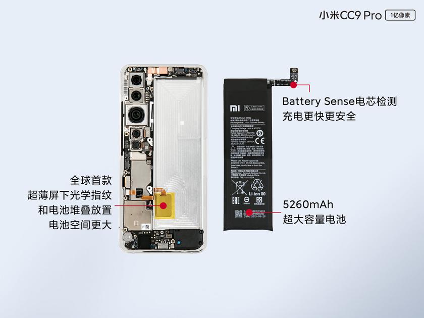 Xiaomi показала разобранный 108-Мп смартфон Mi Note 10